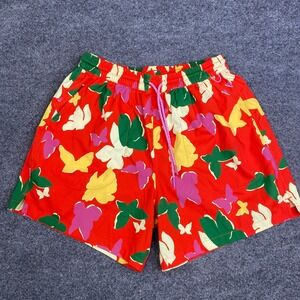 Outdoor Voices Red Floral Butterfly Athletic Shorts